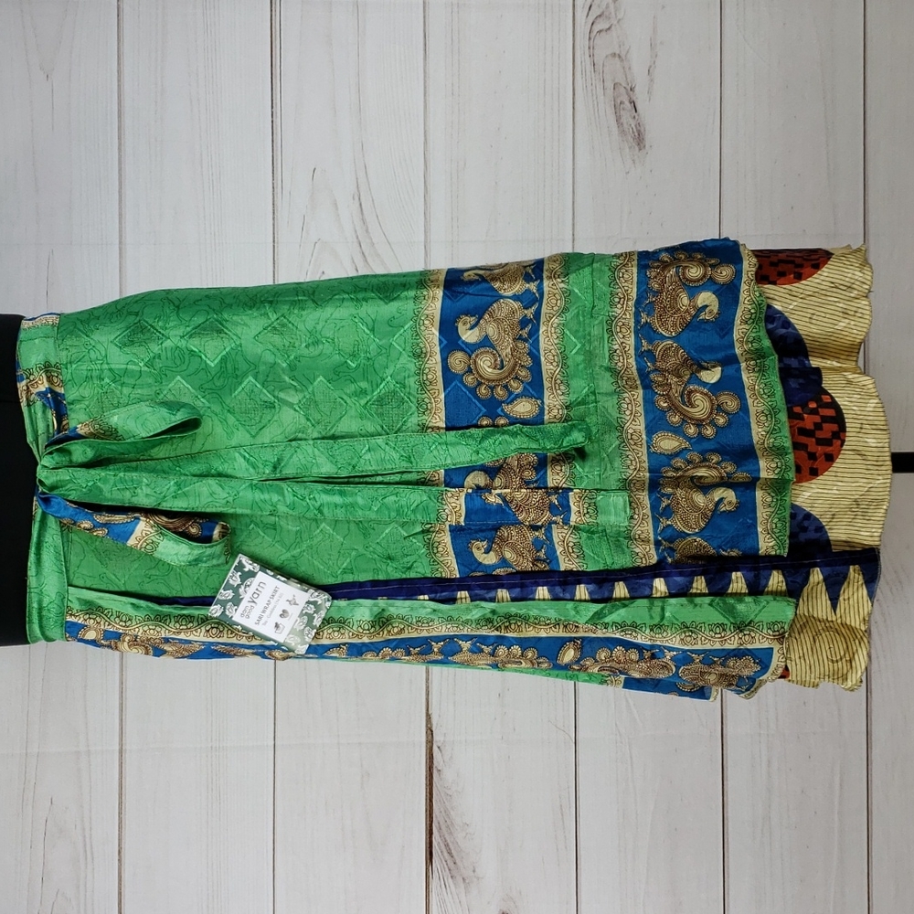 Darn Good Yarn Sari Silk Wrap Skirt Tea Goddess